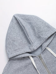 Zipper Front Hoodie & Joggers Two Piece Set