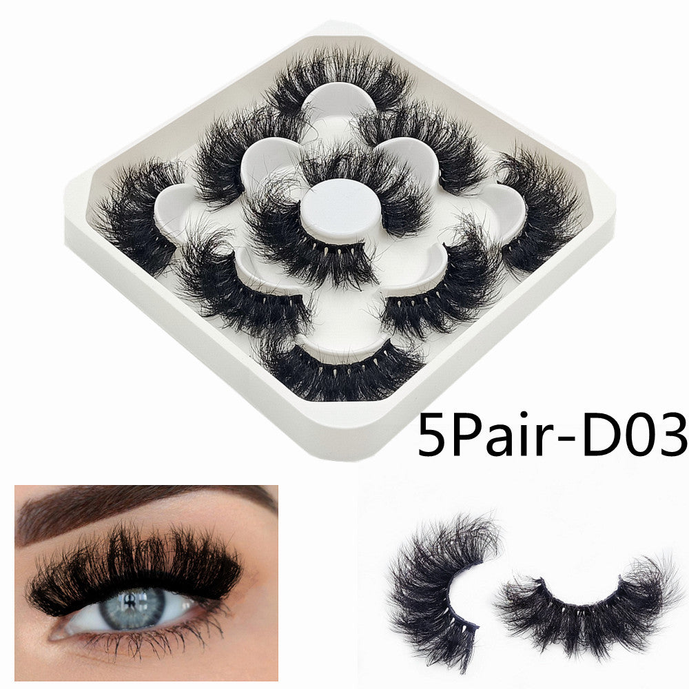 9D Fluffy Faux Mink Lashes Natural Wispy Style 20mm - Makeup and False Eyelashes