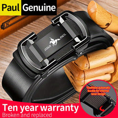 Men's PU Leather Belt Automatic Buckle Groomsmen Business Suit