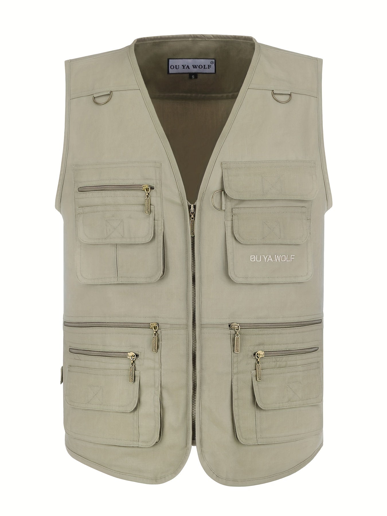 Men's Zipper Pockets Cargo Vest for Outdoor Activities