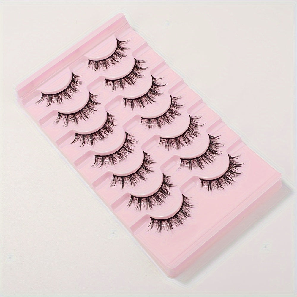 7 Pairs Manga Lashes Natural 3D Volume Wispy Anime Eyelashes Pack EYDEVRO