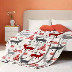 Christmas Flannel Blanket Print Warm Cozy Soft Comfortable Throw Blanket