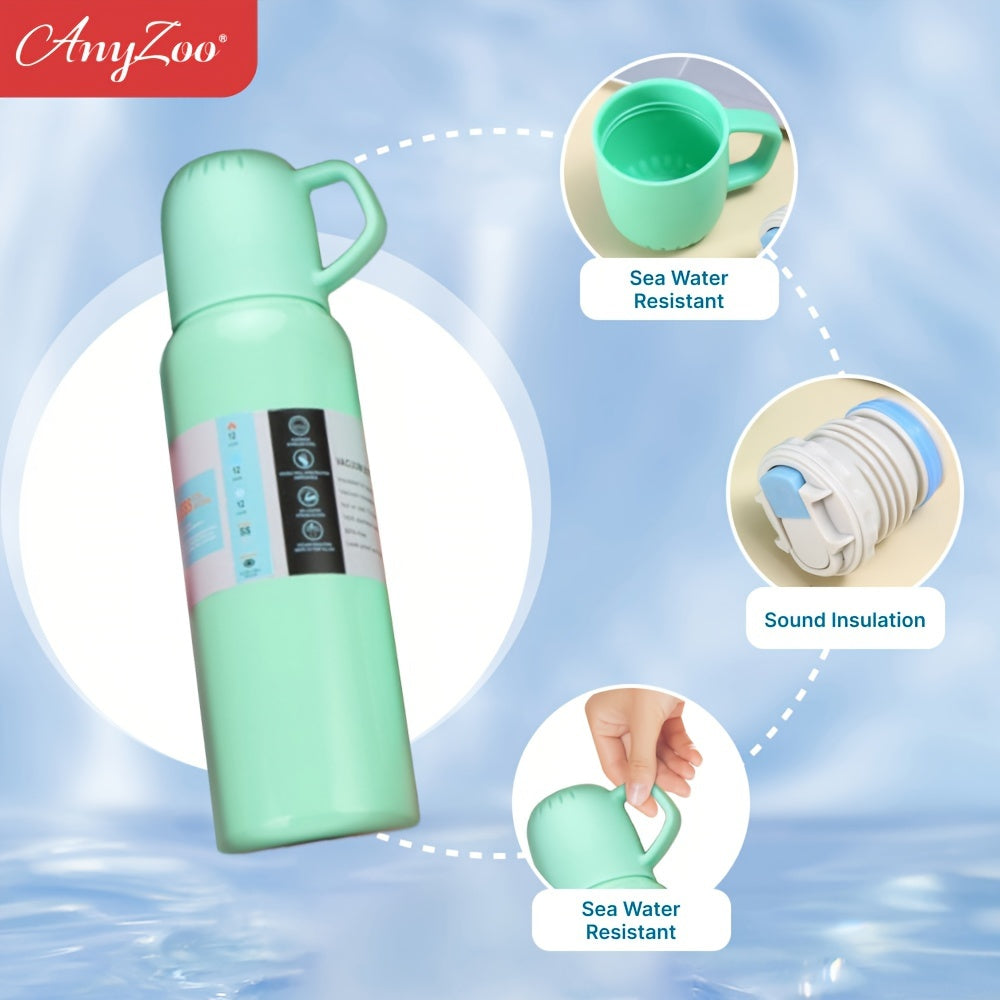 Anyzoo 3 in 1 Stainless Steel Insulated Cup With 2 Extra Lids