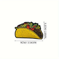 3pcs Taco Morale Patches Embroidered Applique Fastener Hook & Loop Emblem