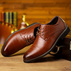 Men's Round Toe Lace Up Dress Shoes Non Slip Formal Shoes