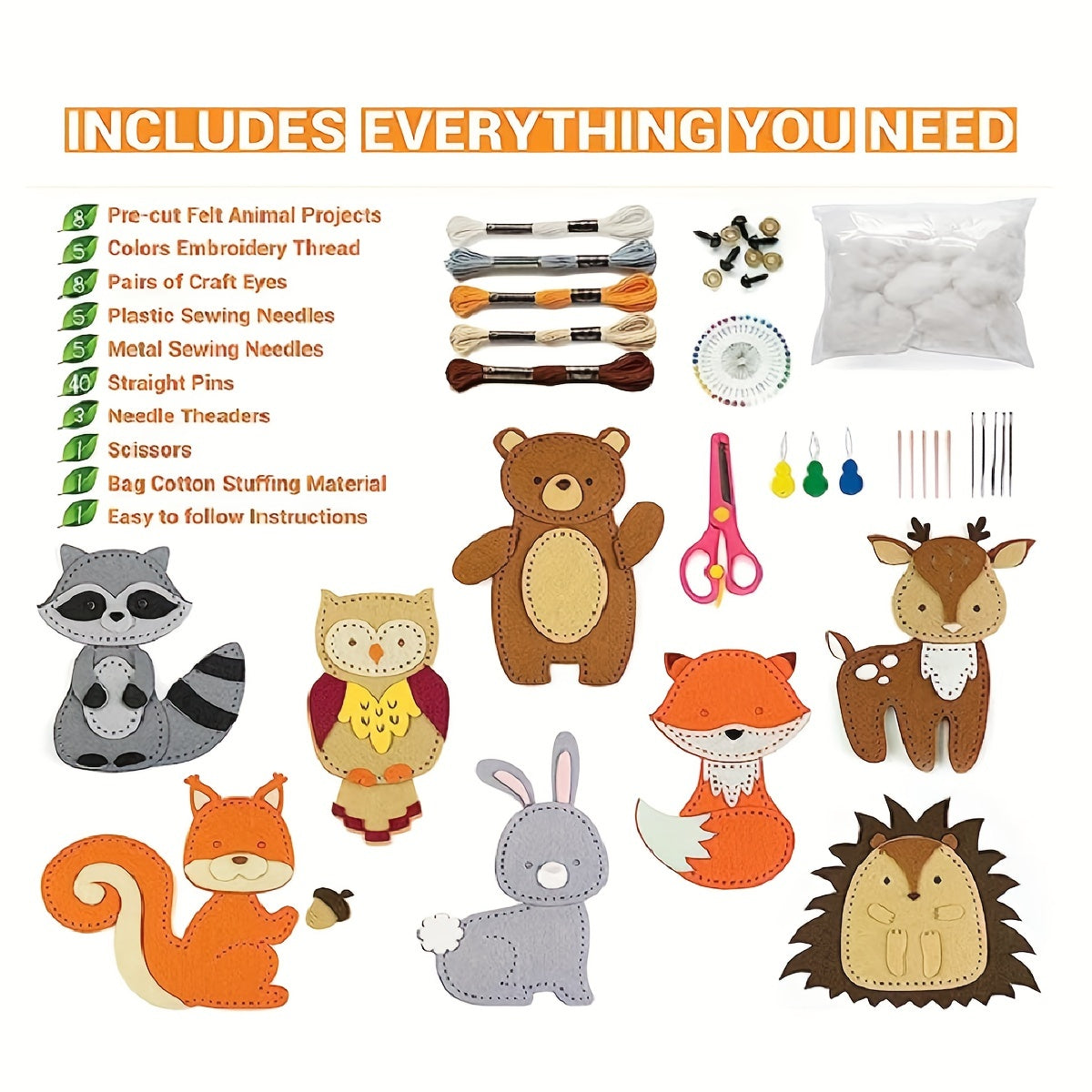 Kit For Kids Animal Craft Set Sew Your Own Felt Animals Craft Kit