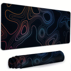 Topographic Mouse Pad XL Keyboard Desk Pad 35.5x15.8in Anti-Slip Rubber Base
