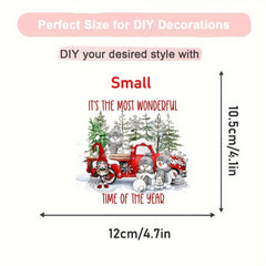 Christmas Car Snowman Tree Iron On Decal Patches Heat Transfer Stickers