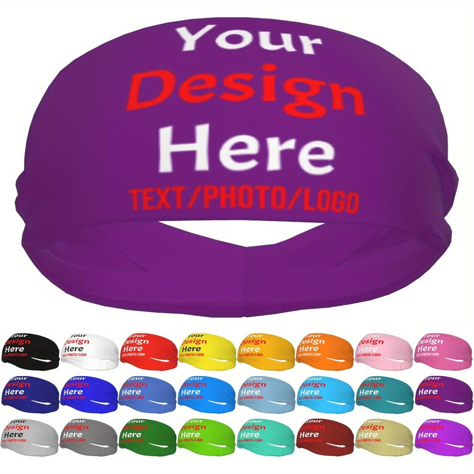 Personalized Sports Headbands with Name Photo Elastic Cl