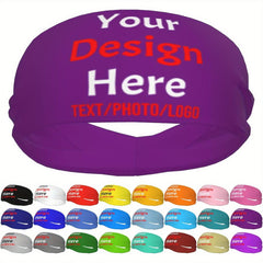 Personalized Sports Headbands with Name Photo Elastic Cl