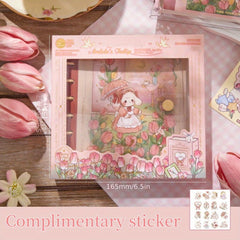 Tulip Dream Square Journal Book PVC Soft Shell Loose-leaf Square Grid Core