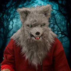 Men's Halloween Mask Movable Mouth Full Head Plush Animal Mask
