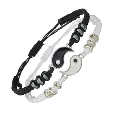 2pcs Kids BBF Bracelets For 2 Matching Yin Yang Cord Bracelets