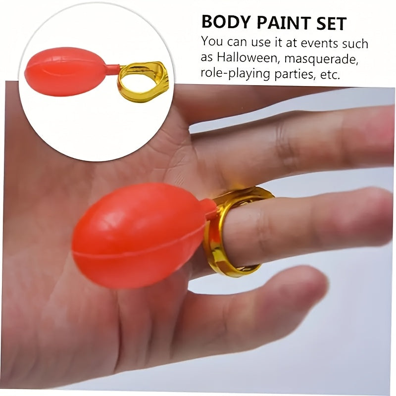 Adult Water Spray Ring Toy Red & Golden Prank Prop Noise Making Mechanism