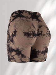 4-Pack Tie Dye Yoga Shorts High Waisted Activewear