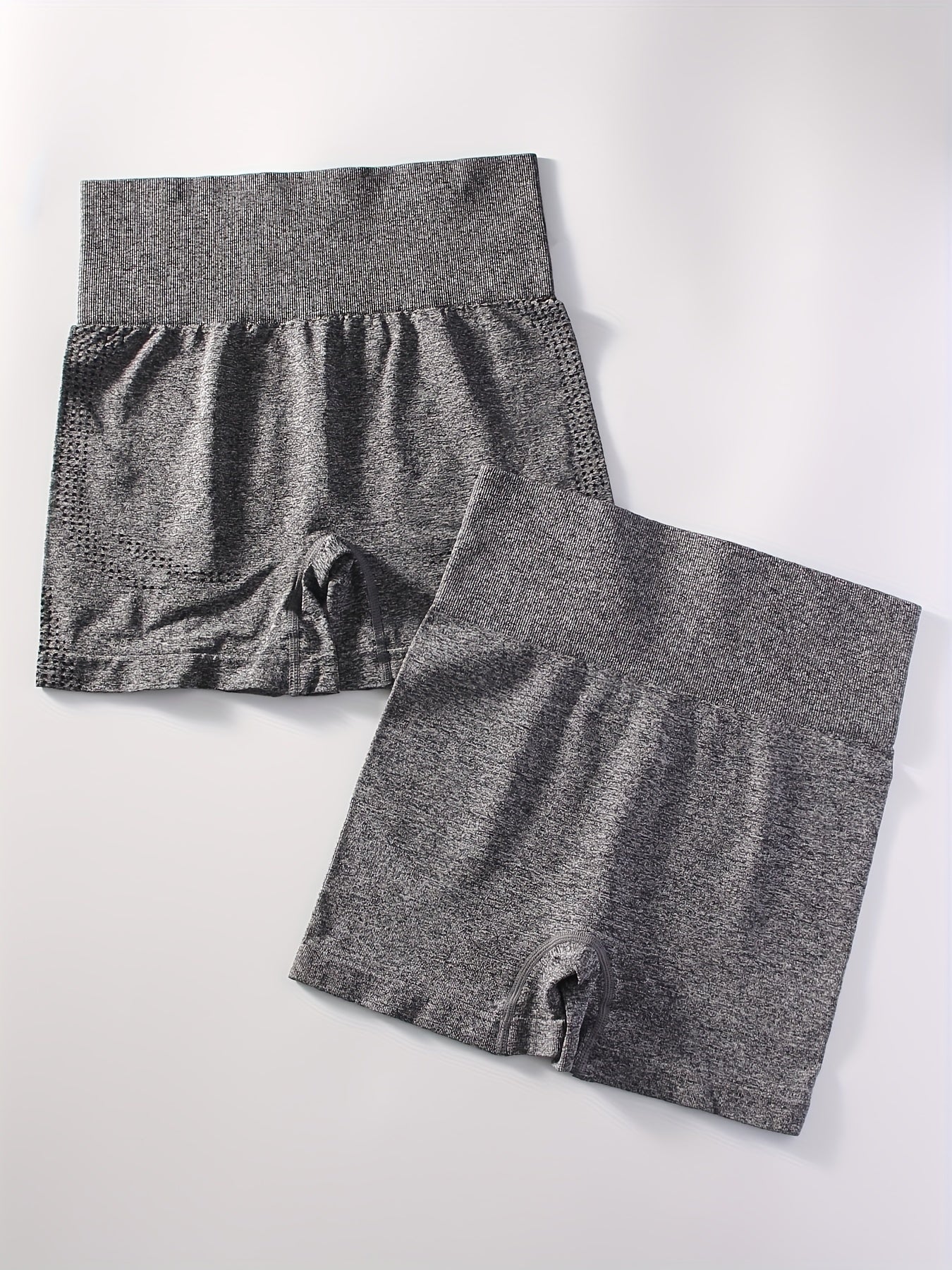 2pcs Solid Sports Shorts Stretchy Sexy Summer Fitness Workout Yoga Shorts