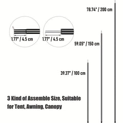 Adjustable Telescopic Tent Pole Set for Outdoor Canopy
