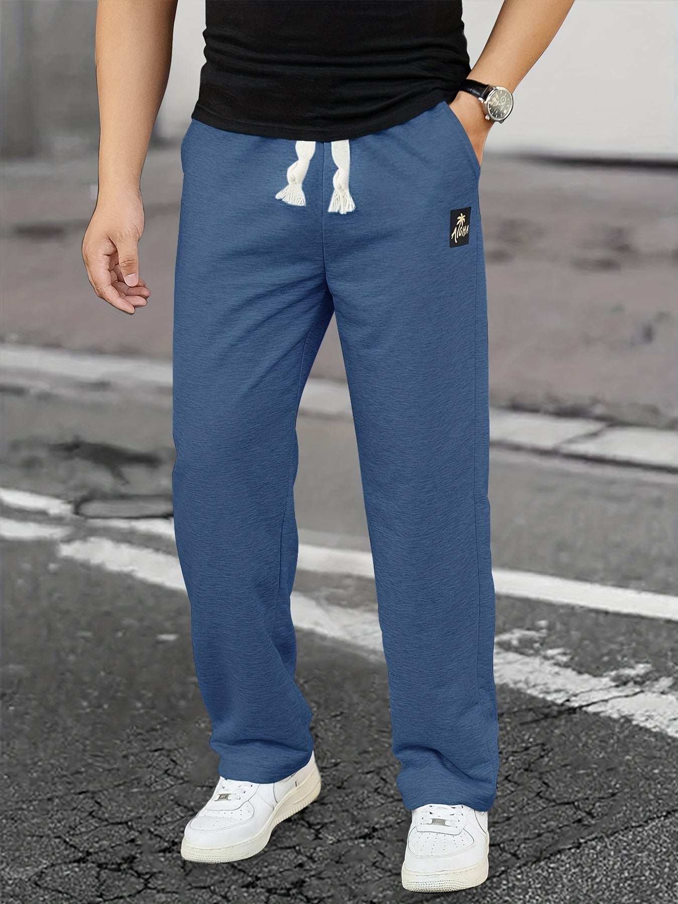 Coconut Tree Print Joggers Men s Casual Stretch Waist Drawstring Sweatpants