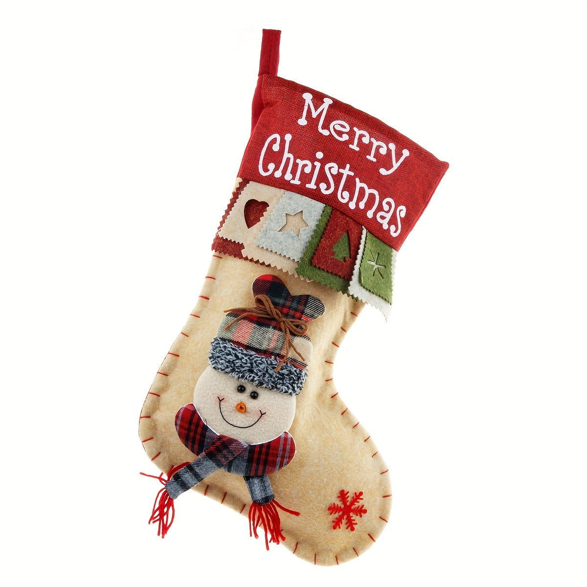 Large Felt 3D Christmas Socks Holiday Decoration Gift Bag Pendant