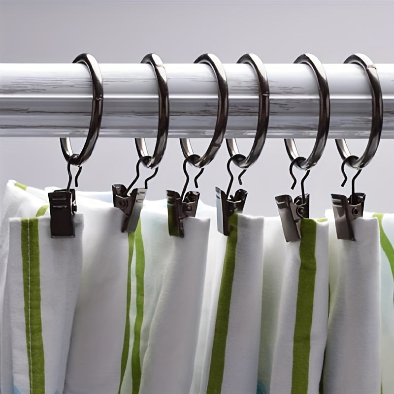 10pcs DIY Curtain Clip Set Shower Curtain Hook Roller Ball Hook