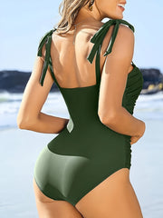 Swimsuit Women's Solid Tummy Control One Piece Bathing Suit