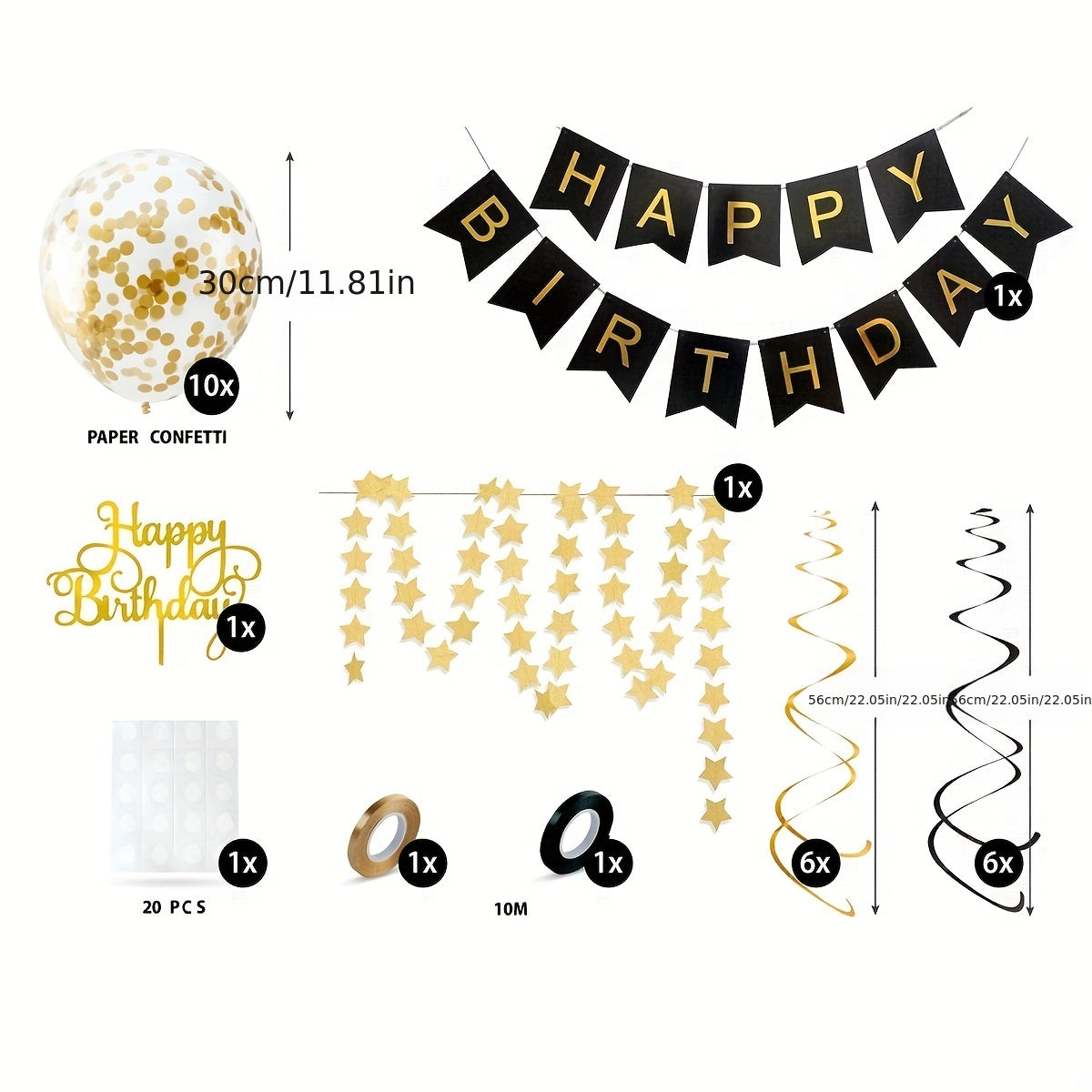 28pcs Birthday Party Decorations Set for Men & Women's Celebrations