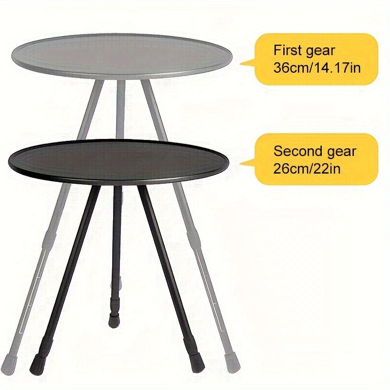 WESTTUNE Camping Round Table With Light Stand Ultralight Portable Folding Table