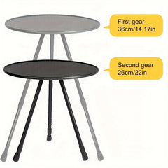 WESTTUNE Camping Round Table With Light Stand Ultralight Portable Folding Table