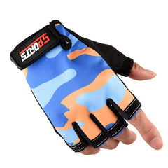 Breathable Half Finger Camo Cycling Gloves w/ Silicone Grip for Men Women
