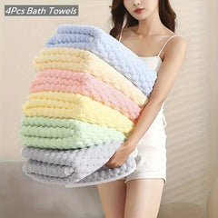 4 Pack Waffle Weave Bath Towels Quick Drying Soft Spa Gym Towels