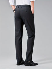 Men's Formal Solid Stretch Dress Pants Business Wear Spring Summer