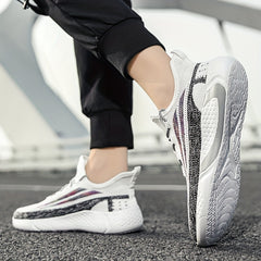 Men's Lace Up Knit Sneakers Breathable Walking Shoes