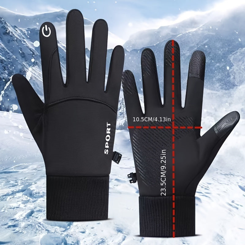 Outdoor Windproof Coldproof Cycling Warm Gloves Non-slip Plush Gloves
