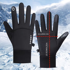 Outdoor Windproof Coldproof Cycling Warm Gloves Non-slip Plush Gloves