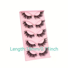 5 Pairs Faux Mink 3D False Eyelashes Natural Cat Eye Curling Thick Eyelashes