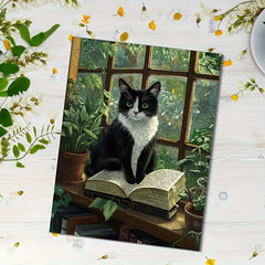 500pcs Wooden Jigsaw Puzzle Cow Cat on Bookshelf Adult Animal Theme