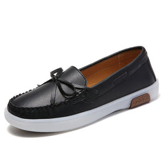 Ruched Trim Bowknot Flat Shoes Low Top Comfortable Walking Shoes