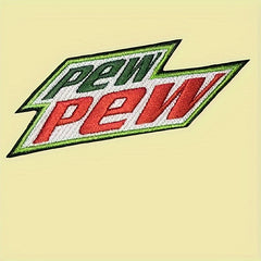 2pcs Pew Pew Funny Hook And Loop Embroidered Patch Outdoor Decoration