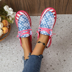 Women's Flag Pattern Skateboard Shoes Breathable & Durable Lightweight Sneakers