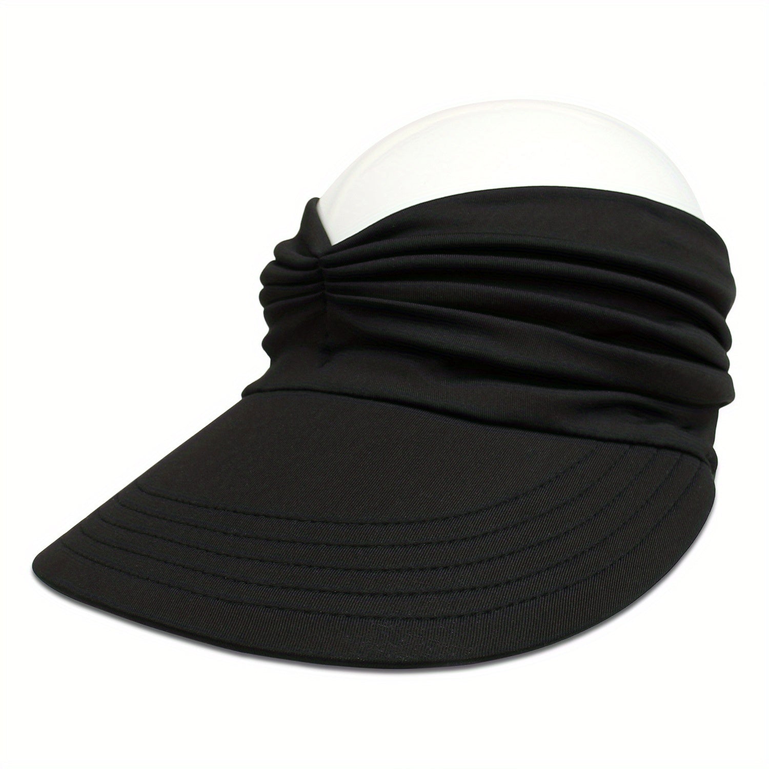 Ruched Ponytail Sun Visor Hat UV Protection Summer Sports Travel Beach Hat