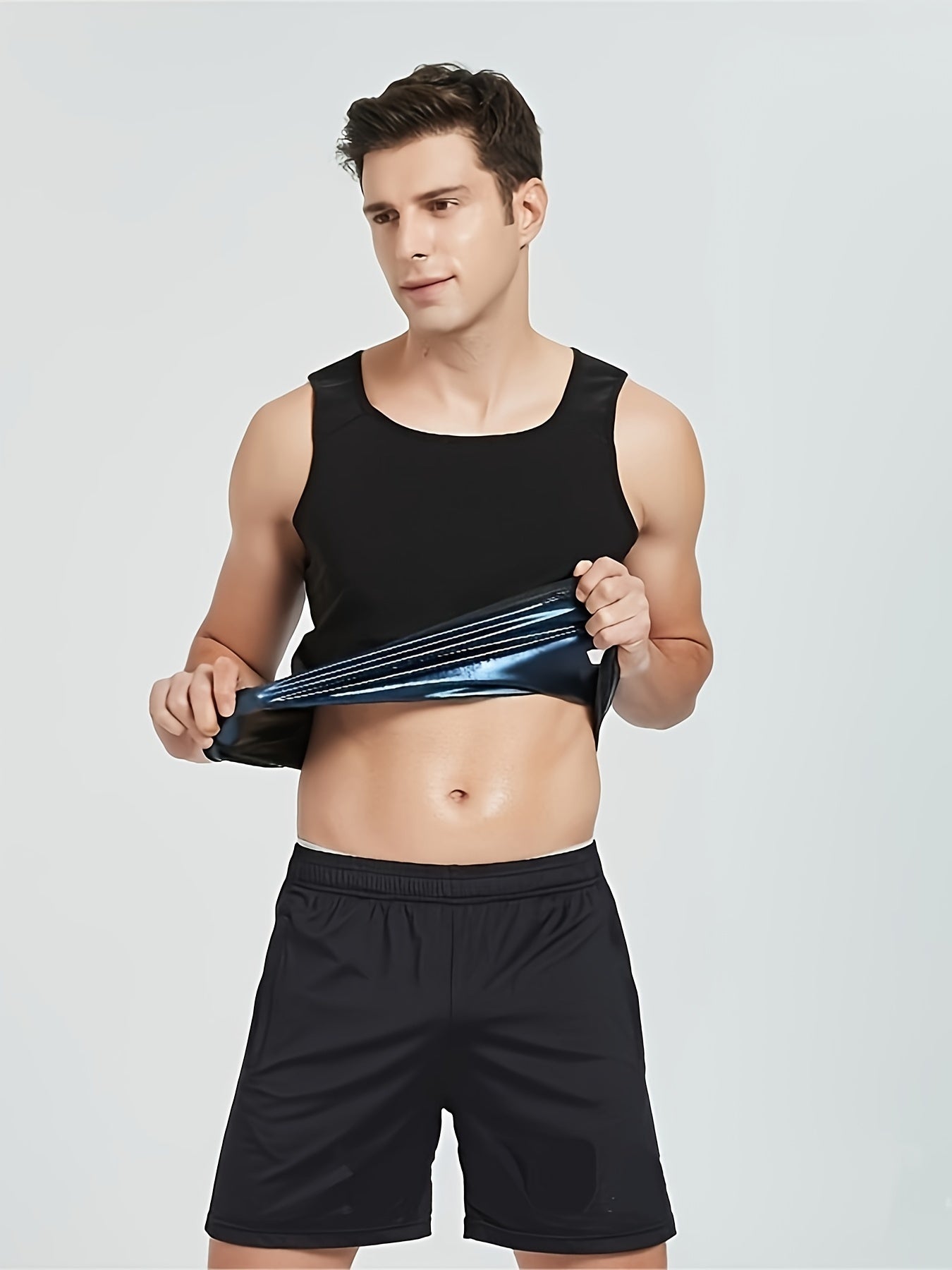 Men's Sauna Vest Workout Sweat Tank Top Waist Trainer Compression Vest