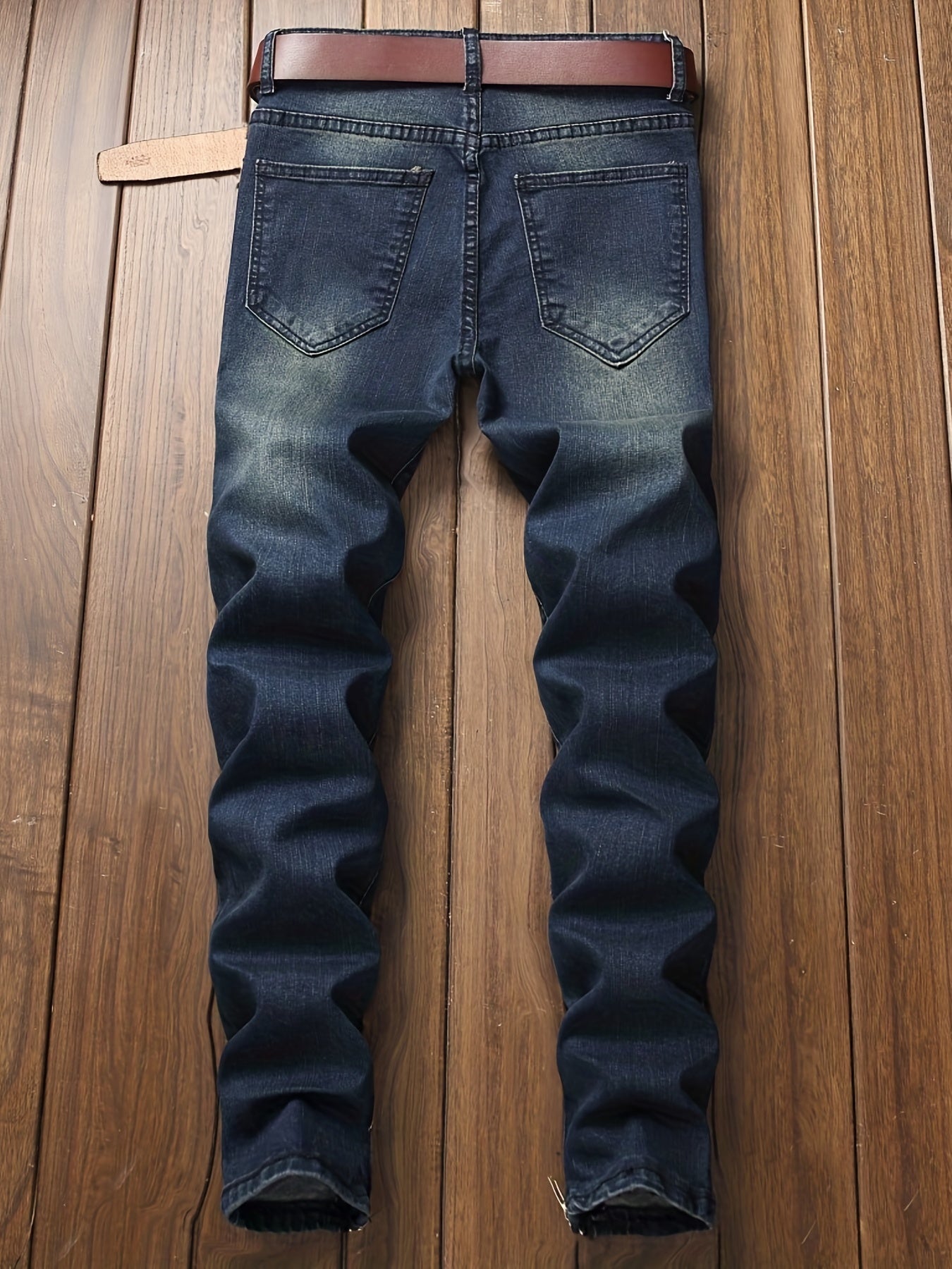 Men's Distressed Slim Fit Ripped Jeans