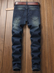 Men's Distressed Slim Fit Ripped Jeans