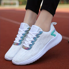 Breathable Mesh Women's Running Shoes, Lace Up, Lightweight