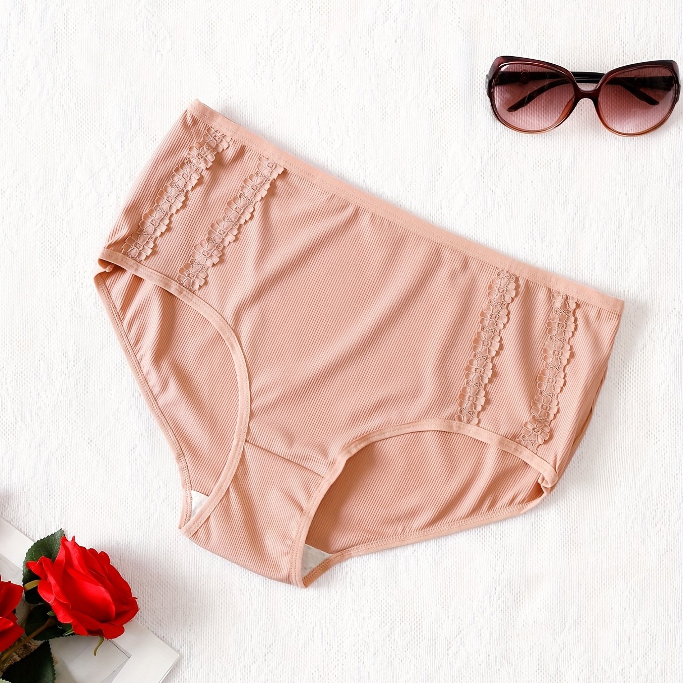 Panty Women's Plus High Rise Ribbed High Brief