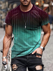 Vintage Style Striped T-shirt Men's Casual Street Style Tee Shirt