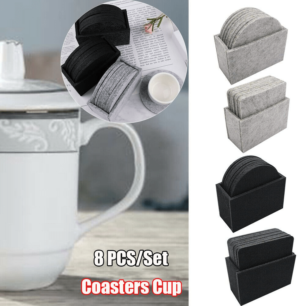 8 Drink Coasters Cup Mat With Holder Non slip Anti scalding