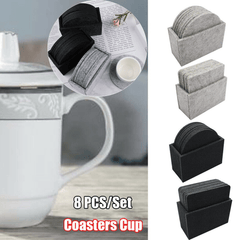 8 Drink Coasters Cup Mat With Holder Non slip Anti scalding