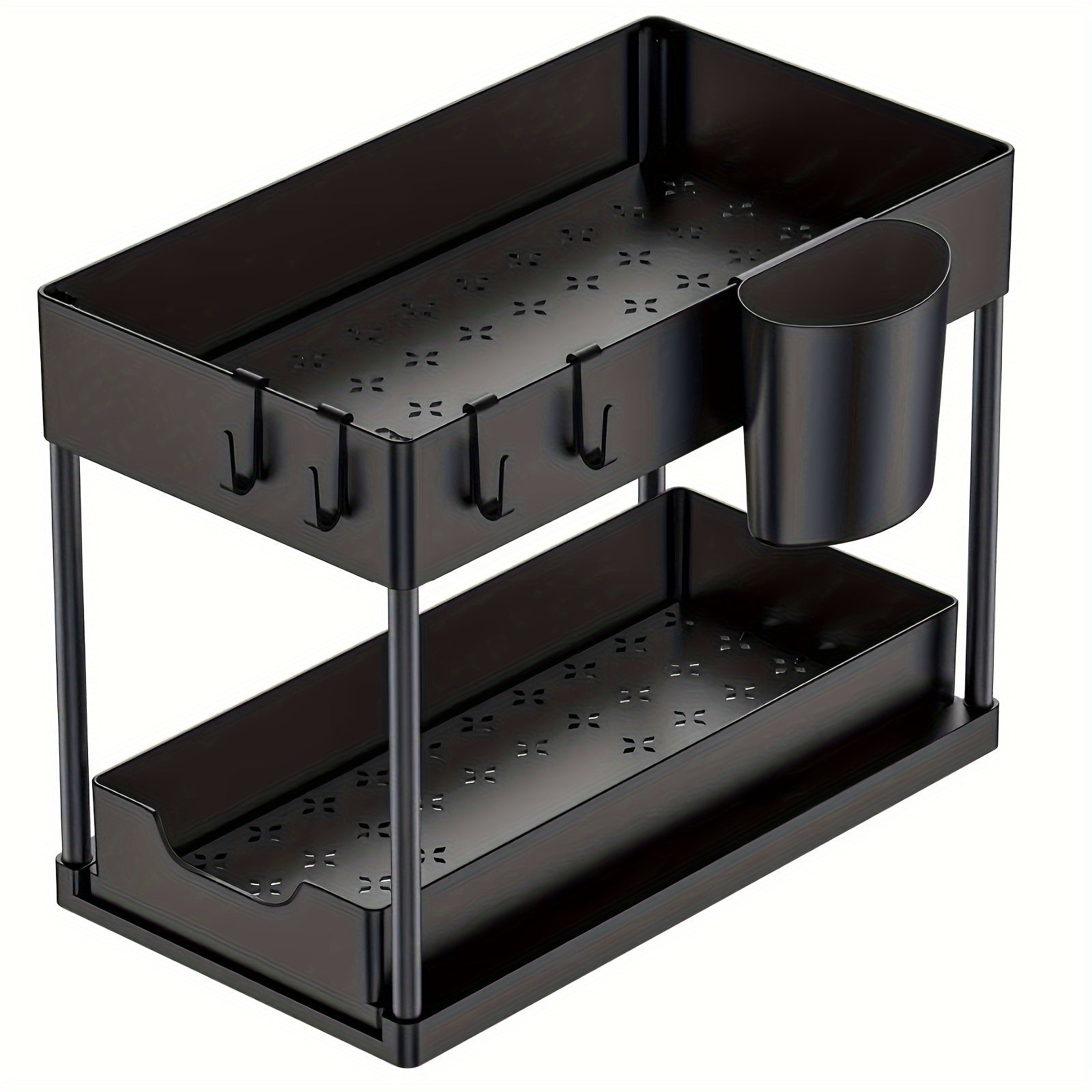 2 Tier Sliding Cabinet Basket Organizer - Under Sink Storage