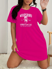 Plus Size Sexy Grim Reaper Lounge Dress Short Sleeve Tee Sleep Dress